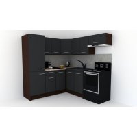 Bucatarie de Colt GENA NEW 10 ST. 190-200, Fara Corp de Cuptor, Wenge / Decor 0164